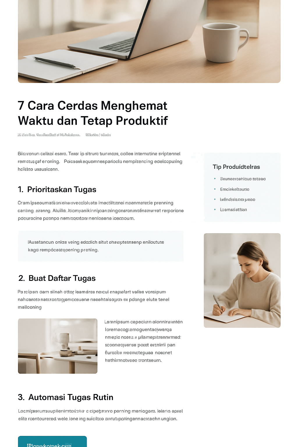 Ilustrasi seseorang menulis catatan